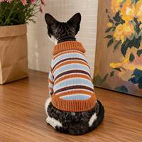 Pull tricoté pour animaux de compagnie, multi-styles, à rayures brodées, vêtements pour chiens, pull chaud pour animaux de compagnie, pour Bichon, Pomeranian, Chihuahua