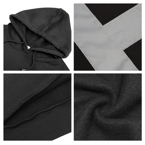 Veste de sécurité fluorescente haute visibilité imperméable avec logo personnalisé, capuche réfléchissante, pull en polyester - Product Image 6