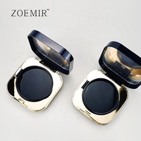 Boîtier compact vide pour fond de teint coussin avec miroir, étui de luxe carré en ABS pour coussin de teint, boîte à poudre de maquillage pour le visage