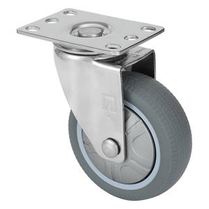 4 Zoll 5 Zoll 6 Zoll 8 Zoll Mittelschwere Graue Schwenkbare <span class=keywords><strong>TPR</strong></span> Geräuscharme Gummi-Lenkrollen Industrierollen mit Platte - Product Image 3