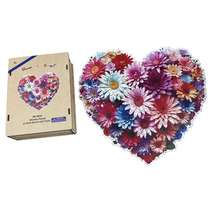 Cao Cấp 300 Mảnh Hoa Trái Tim Thân Thiện Với Môi Giáo Dục Trò Chơi Ghép Hình Câu Đố Cho Người Lớn Nhẹ Nhàng Tình Yêu Theo Chủ Đề Tự Làm Đồ Chơi Gỗ Bán Buôn - Product Image 1