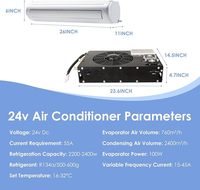 Climatiseur TELCOOL 24V, unité de climatisation ultra-mince pour camping-car/climatiseur silencieux à courant continu pour camping-cars, remorques, véhicules de construction, fourgons