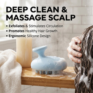Brosses à cheveux en silicone naturel personnalisables avec logo pour femmes, brosses de massage douces pour le bain, peignes pour cheveux, vente en gros pour usines - Product Image 4
