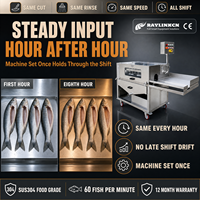 Machine de Nettoyage de Poisson Acier Inox 304 Entraînement par Réducteur pour Courbine Jaune Basa Éviscération du Poisson