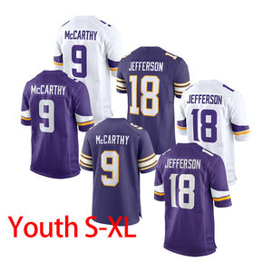 9 जे. जे. जेफरसन 18 जफ्फरसन मिनेसेटा युवक ने अमेरिका के फुटबॉल स्पोर्ट्स वीपी सीमित खिलाड़ी जर्सी को भेजा - Product Image 1
