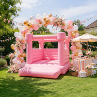 Château gonflable rose pour mariage, château gonflable romantique pour jardin, cour, fête, décoration de fête