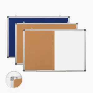 China Fabrikant Groothandel Aluminium Frame Kurk Gecombineerd White Board Hangable Opmerking Boards