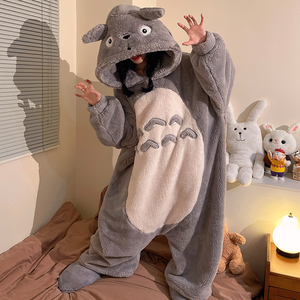 2025 nuova vendita calda da donna manica lunga in pile di flanella per <span class=keywords><strong>pigiama</strong></span> tute colorate con stampa animalier Frog Casual - Product Image 6