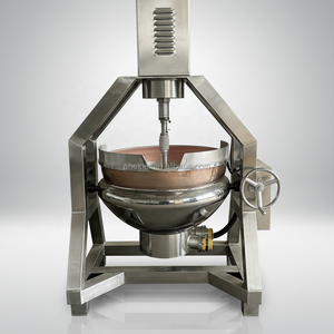 Pot à sucre en cuivre certifié CE |   Marmite industrielle de 50-500 L pour caramel, khoya, toffee, confiture - Électrique/Gaz | Bouilloire en cuivre - Product Image 2