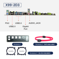 NOUVEAU Kit PC de bureau avec carte mère X99-2D3, combo double processeur Intel Xeon E5 2696 V4, 4x 16 Go DDR3 RDIMM, carte mère X99 double CPU