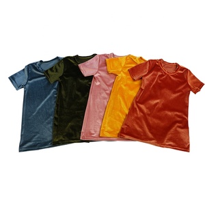 Nouvelle robe t-shirt pour bébé fille, robe décontractée en velours uni à manches courtes, robe multicolores pour filles, vêtements pour enfants - Product Image 5