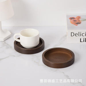 Juego de posavasos de madera maciza reutilizables para protección de bebidas como té, café y agua, producto artesanal de Cao County. - Product Image 5