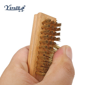 Yinste <b>Cleaning</b> <b>Brush</b> Solid Wood Metal Wire Stiff Bristle Portable Household Use - Product Image 4