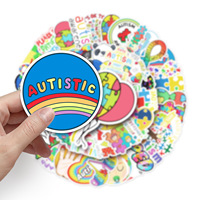50Pcs Positive Autisme Sensibilisation Soins Graffiti Autocollants Pour Bouteille Ordinateur Portable Téléphone Décor Santé Mentale Autocollant