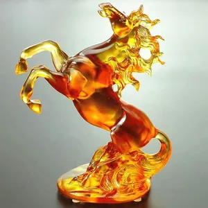 2016 new lead crystal standing horse figurine