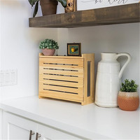 Boîte de rangement pour routeur WiFi en bois, murale, décorative, avec système de gestion des câbles