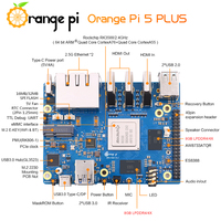 Orange Pi 5 Plus 4G 8G16G RK3588 2,5G Puertos Ethernet duales con extensión PCIE SBC Ejecutar Android Ubuntu Debian OS
