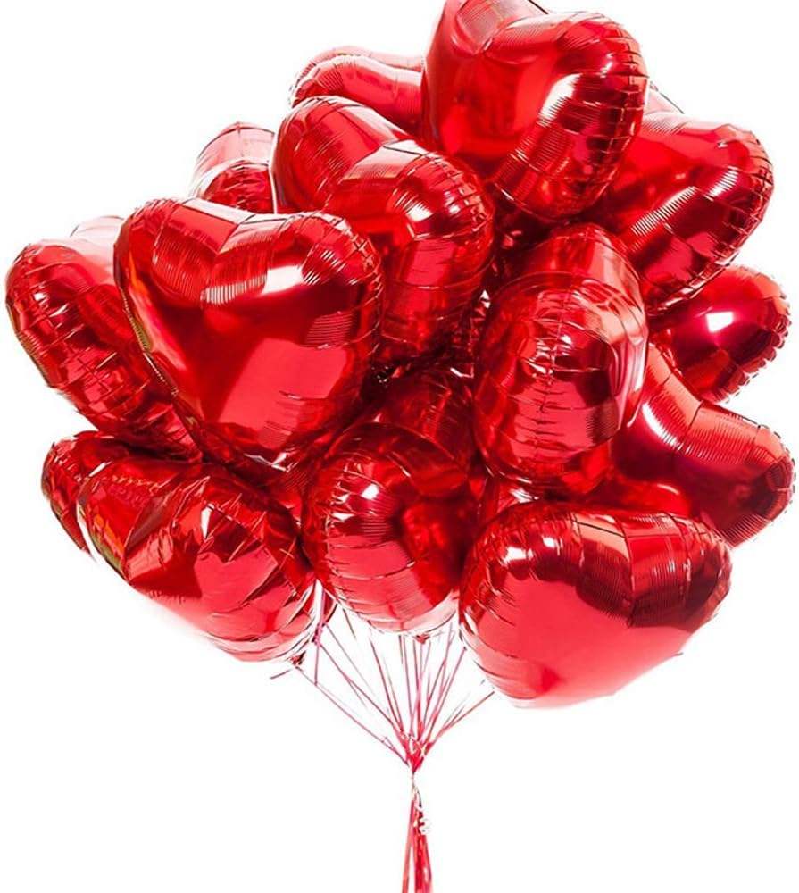 Valentine's Day Wedding & Birthday Party Supplies 18inch Red Heart Aluminum Foil Balloons Colorful Love Globos Decorations