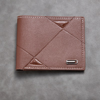 Dompet Lipat Minimalis Pria, Dompet Koin PU Pria dengan Jendela ID, Tempat Kartu Multi-posisi, Dompet Kulit Penyimpan Kartu