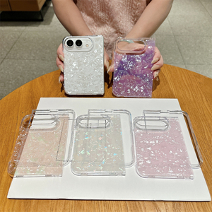 เคสโทรศัพท์ลายเปลือกหอยมุกสีรุ้งหรูหรา สำหรับ iPhone 18 Duo ป้องกันเลนส์กล้องแบบพับได้ ป้องกันแรงกระแทก ฝาหลัง - Product Image 1