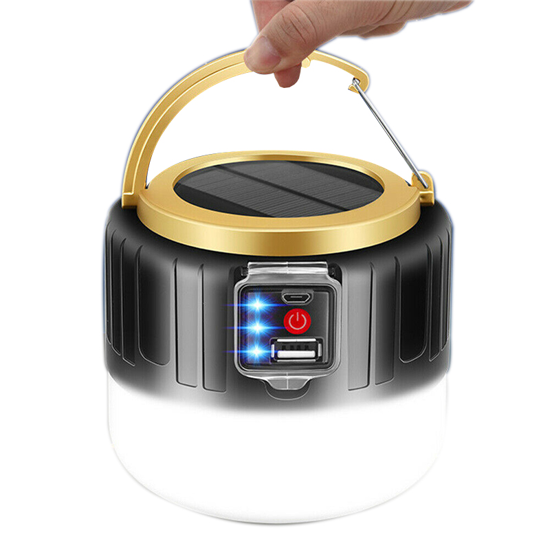 Светодиодный фонарь для кемпинга на солнечной батарее с USB-зарядкой и дистанционным управлением