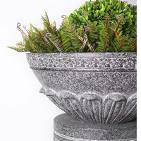 Pot de fleurs rond en fibre de verre moderne, durable et écologique, sculpté à la main, grand format, pour la décoration de jardin intérieur et extérieur