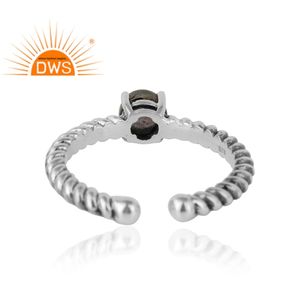 Natural Labradorite Gemstone Ring Oxidized 925 Sterling Silver Twisted Wire Designer Ring Jewelry Manufacturer - Product Image 4