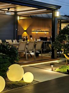 <span class=keywords><strong>Pergola</strong></span> <span class=keywords><strong>bioclimatique</strong></span> préfabriquée en aluminium avec panneaux latéraux en verre, gazebo fermé pour jardin extérieur, véranda et loisirs - Product Image 3