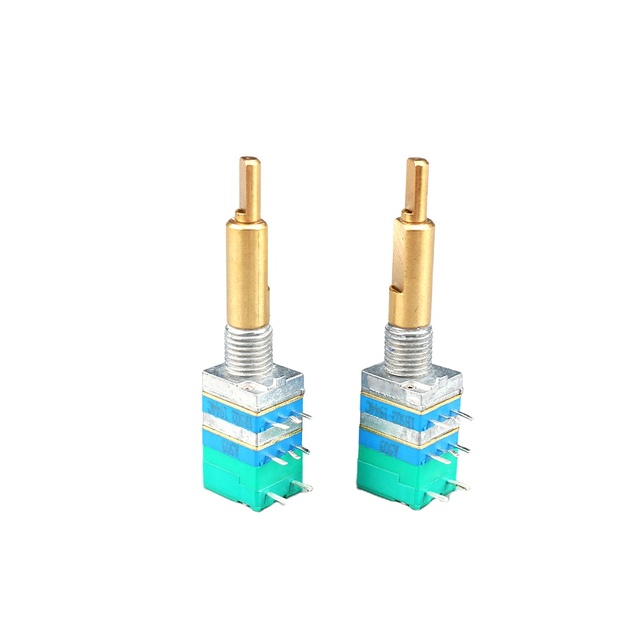 GBeelee 50V Double Rotary Potentiometer with Switch 9.5mm 300 Rotation Metal Alloy