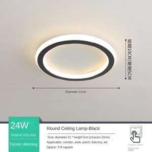 Lámpara cálida de cristal de comedor para pasillo moderno, pasillo interior, balcón, cristal dorado, Led, cristal, lámpara de techo E27 - Product Image 2