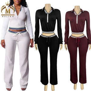 Completo Invernale/Autunnale da <span class=keywords><strong>Donna</strong></span> 2025: Top Corto e Pantaloni della Tuta, Set Casual Due Pezzi, Tuta Sportiva per <span class=keywords><strong>Donna</strong></span> - Product Image 2