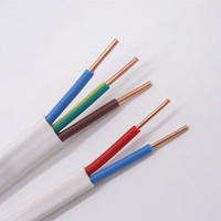 Câble électrique BVVB 450/750V en cuivre massif plat, 2/3 conducteurs, 1,5/2,5/4/6 mm, isolé et gainé PVC, pour installations électriques domestiques et bâtiment