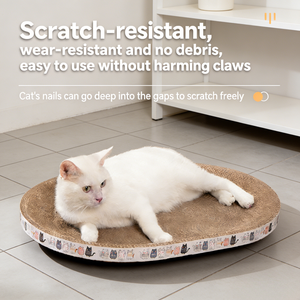 Large Durable Thickened Corrugated Paper Round/Oval Cat <strong>Scratcher</strong> No Debris No Mess Wear-Resistant Cat Scratch Pad - Product Image 5