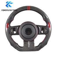 Volante Deportivo Personalizado de Cuero con Base Plana de Fibra de Carbono para Jeep Wrangler JK JL KL Grand Cherokee 2011-2017