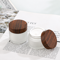 Bocaux en verre borosilicate transparent givré avec couvercles en plastique pour crèmes de soin de la peau - Écologiques, à l'épreuve des enfants et des odeurs, différents volumes