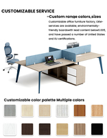 Bureau de Direction sur Mesure Design Moderne Blanc, Poste de Travail en Cubicule pour 4 à 6 Personnes
