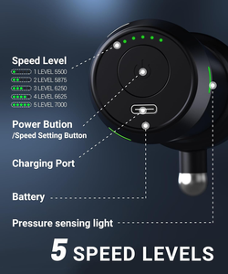 Pistol pijat terapi titik pemicu tanpa kabel genggam pistol pijat jaringan dalam otot getaran Kecepatan tinggi Stimulator Fascia Mini - Product Image 3