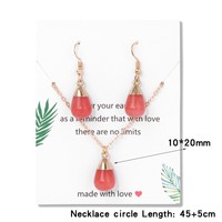 Boucles d'oreilles et collier géométriques unisexes en alliage de pierre artificielle turquoise, style minimaliste, tendance transfrontalière Europe-Amérique
