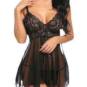 <span class=keywords><strong>Lingerie</strong></span> Sexy Femme Ouverte à l'Entrejambe Vêtements de Nuit Pyjama Robe de Nuit en Dentelle Sous-Vêtements Exotiques Féminins Nuisette String Costumes Érotiques - Product Image 4
