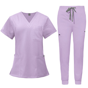 Tenues d'infirmières personnalisées à manches courtes unisexes, en tissu tissé, durables, pour hôpitaux, médecins et infirmières, style décontracté - Product Image 2