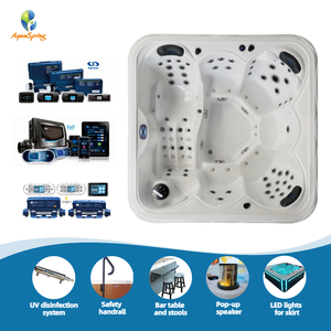 Baignoire carrée 2,2 m autoportante en acrylique moderne Smart <span class=keywords><strong>Balboa</strong></span> pour 6 personnes, <span class=keywords><strong>jacuzzi</strong></span> extérieur, spa à remous - Product Image 2