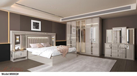 Neues Design Modernes Beleuchtetes Kopfteil Holz Kingsize-Bett Schlafzimmer-Set Doppel-Holzrahmen Voll Luxuriöse Wohnmöbel Schlafzimmer-Sets