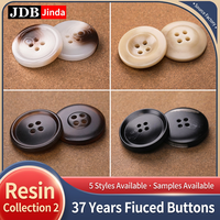 Kancing Baju Resin Putih 4 Lubang, Bulat, Dapat Dijahit, untuk Jas, Gaun, Celana