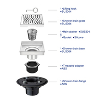 Siphon de sol carré pour douche, terrasse, balcon, cuisine, salle de bain, vente directe usine, certifié CE