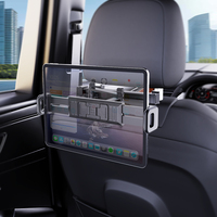 Support tablette pour appuie-tête de voiture 2-en-1 fonctionnel avec 2 supports de téléphone à pince pour appuie-tête de voiture