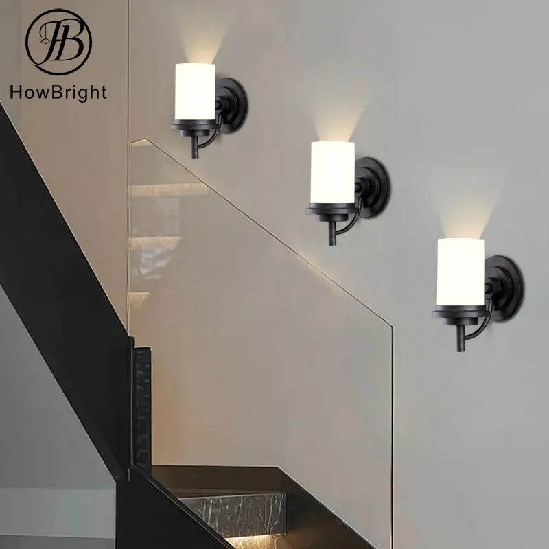 Lampada da parete in vetro LED stile moderno per soggiorno camera da letto di ispirazione nordica bagno luce nordica lampade da parete