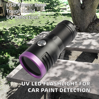 Lampe de poche LED UV 120 Watt 365nm USB Rechargeable en alliage d'aluminium Torche à lumière noire ultraviolette pour la détection de peinture de voiture