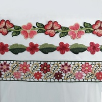 Bordure en dentelle en gros, broderie florale 3D, garniture personnalisée faite à la main avec perles et sequins pour chaussures