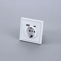 Enchufe de Pared con Conexión a Tierra de Grado Premium, Puertos USB Tipo A + Tipo C Integrados, Enchufe de Pared para Edificios Comerciales