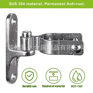 Kit de Bisagras para Puerta de Granja de Acero Inoxidable 304, Diámetro de Fijación de 35 mm, Fácil Instalación, Diseño Industrial - Product Image 5